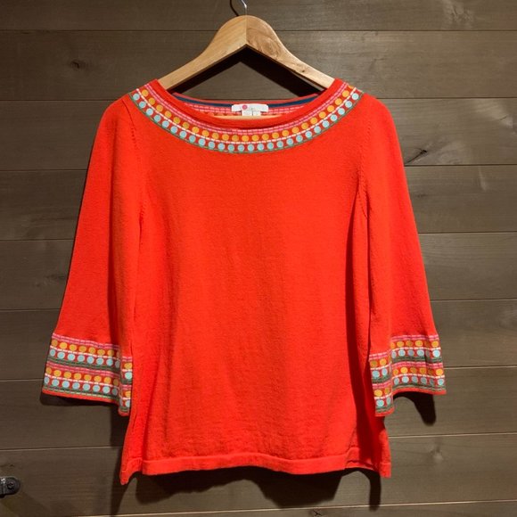 Boden Sweaters - BODEN Monmouth Embroidered 3/4 Sleeve Sweater Top